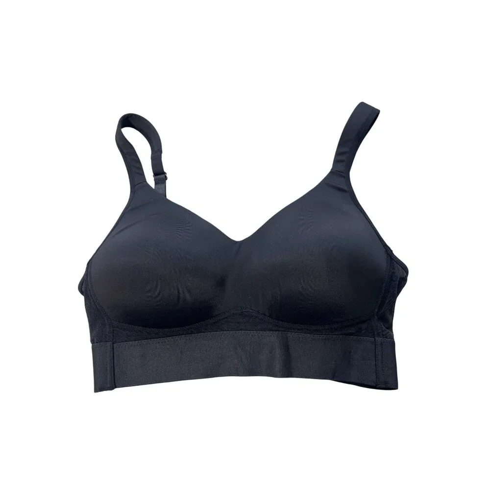Rhonda Shear Molded Cup Bra with Wrap Back Size Medium Black Underwear 646.8